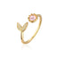 Fashion Geometric Zircon Open Ring in 18k Gold Plated Copper