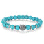 Retro Owl Turquoise Agate Beaded Bracelets Set