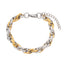 18K Gold Plated Geometric Stainless Steel Women's Bracelet - Modern & Trendy Design