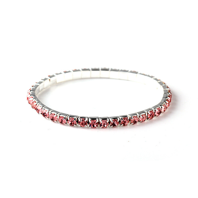 Simple Geometric Rhinestone Crystal Open Cuff Bracelet