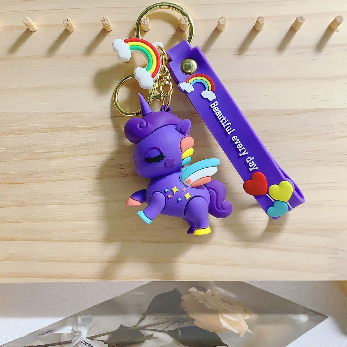 Cartoon Unicorn Silicone Keychain Pendant for Bags