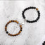 Fashion Round Stainless Steel Natural Tiger Eye Stone Magnetic Couple Bracelets