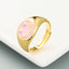 Retro Smiley Copper Plated Gold Dripping Open Ring