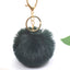 Cute Solid Color Alloy Cloth Women's Keychain with Faux Rabbit Fur Pom Pom Charm