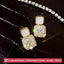 Korean Style Geometric Round Diamond-studded Pearl Winding Earrings