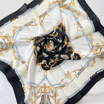 Women's Streetwear Satin Silk Scarf - 70cm Soft Square Headscarf