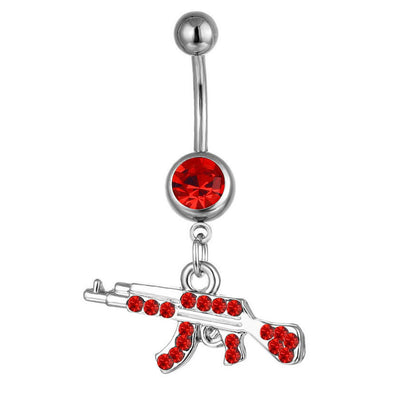 Wholesale Body Piercing Jewelry Gun-shaped Geometric Small Pendant Navel Ring