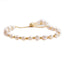 Simple Geometric Butterfly Crystal Pearl Bracelet Set