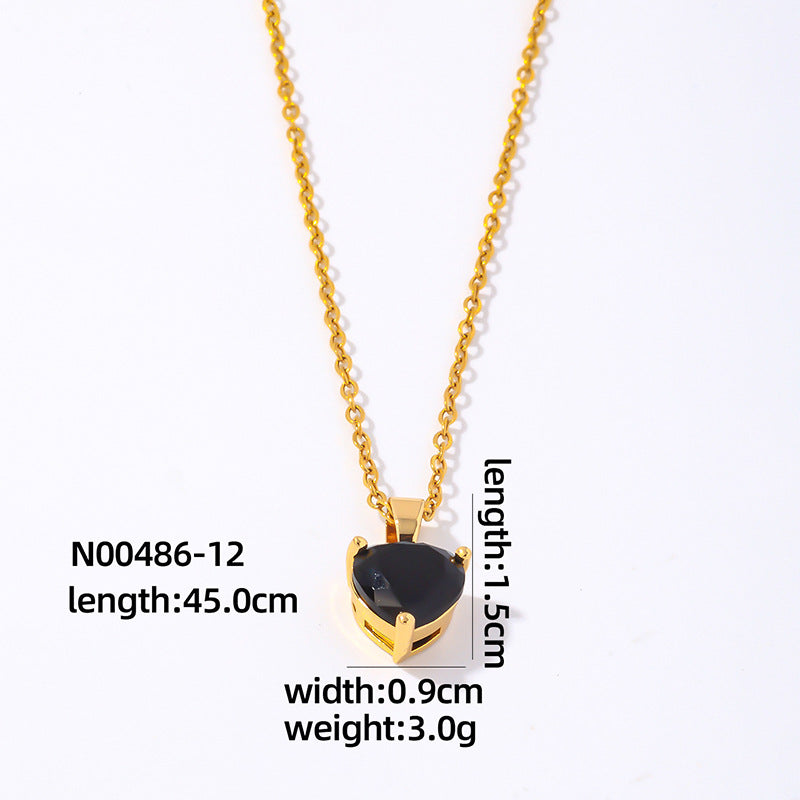 Elegant Heart Shape Gold Plated Zircon Pendant Necklace