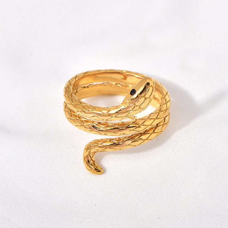 18K Gold Plated Stainless Steel Snake Wrap Ring