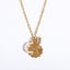 Artificial Opal Copper Inlay Zodiac Crescent Pendant Necklace