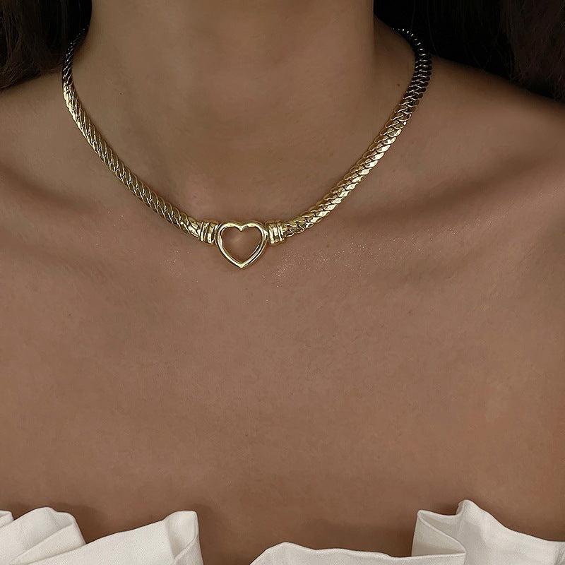 1 Piece Streetwear Heart Shape Stainless Steel Plating Necklace