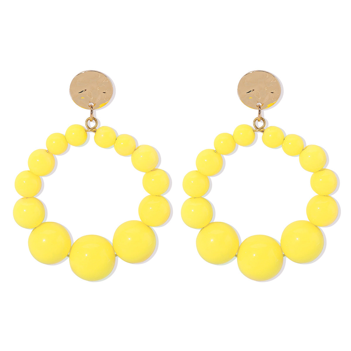 Sweet Geometric Beaded Candy Color Drop Earrings