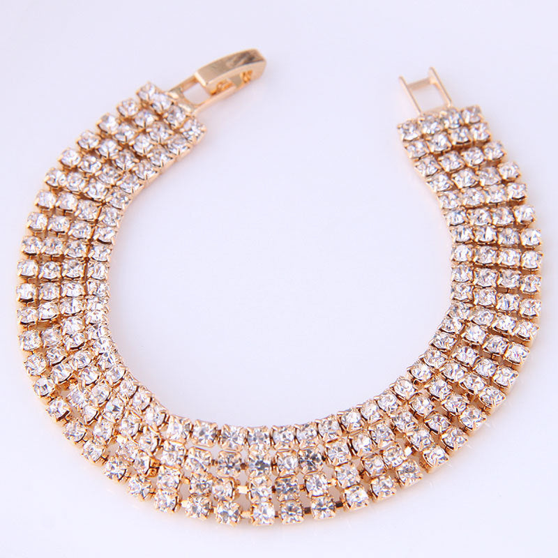 Korean Fashion Rhinestone Alloy Women's Bracelet