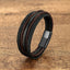 Vintage Punk Geometric Stainless Steel Leather Layered Men's Bracelet