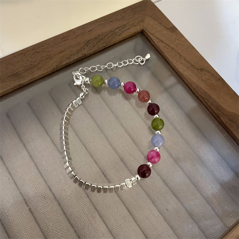 Colorful Natural Stone Asymmetrical Beaded Bracelet Set