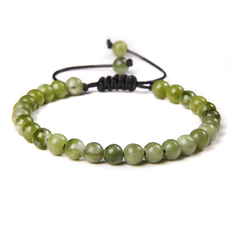 Ethnic Natural Stone Agate Beaded Adjustable Yoga Bracelet