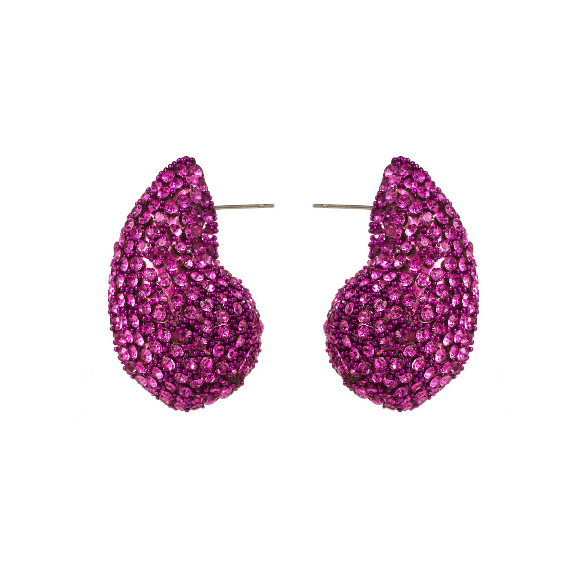 Pair of Geometric Rhinestone Teardrop Stud Earrings