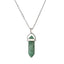 Ethnic Geometric Stainless Steel Natural Stone Crystal Pendant Necklace