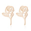 Stainless Steel Geometric Rose & Animal Stud Earrings Set