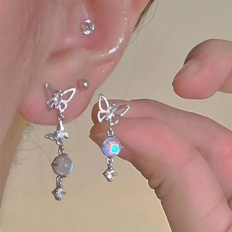 1 Pair Fashion Water Droplets Heart Shape Flower Alloy Inlay Artificial Pearls Rhinestones Women's Drop Earrings