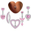 Hip-Hop Heart & Round Shape Zircon Inlay Belly Rings - 316 Stainless Steel & Copper