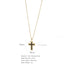 Glam Zircon Cross Pendant Necklace for Women in Copper Plated Stainless Steel