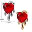 Heart Shape Stainless Steel Rhinestone Stud Earrings with Chain