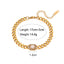 18K Gold Plated Zircon Stainless Steel Cuban Chain Bracelet Necklace Set