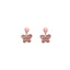 Cartoon Animal Enamel Pearl Drop Earrings with Bow and Flower Design