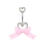 1 Piece Belly Rings IG Style Shiny Heart Shape Bow Knot 316 Stainless Steel  Alloy Inlay Rhinestones Glass Gold Plated