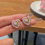 INS Style Sweet Heart Shape Flower Butterfly Alloy Enamel Plating Inlay Rhinestones Pearl Women'S Drop Earrings Ear Studs
