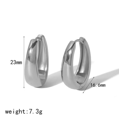 1 Pair Minimalist U Shape 14K Gold Plated Stainless Steel Earrings