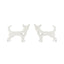 Fashion Stainless Steel Animal Ear Studs - Black Cat & Dog Design