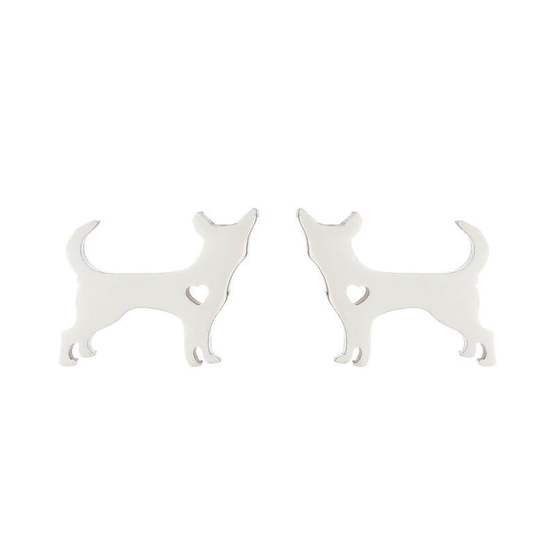 Fashion Cat Stainless Steel Plating Ear Studs 1 Pair