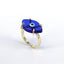 Retro Bohemian Gold Plated Copper Glass Eye Adjustable Open Ring