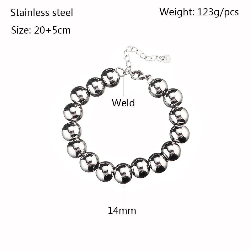 Modern Stainless Steel Beaded Bracelets for Men and Women