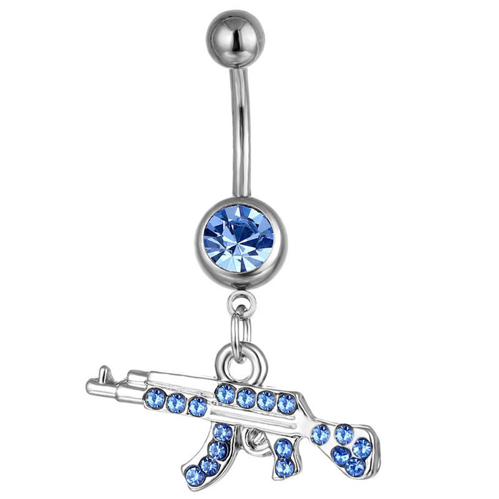 Wholesale Body Piercing Jewelry Gun-shaped Geometric Small Pendant Navel Ring