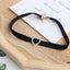 Heart Shape Rhinestone Lace Choker Necklace for Women