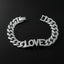 Hip-Hop Love Rhinestone Inlay Cuban Chain Men's Bracelet