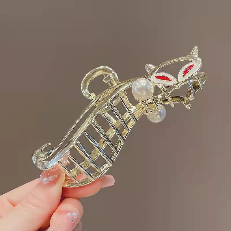 Women's Floral Rhinestone Pearl Hair Claw Clip