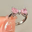 Simple Classic Bow Knot Adjustable Zircon Women's Ring