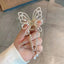 Women's Butterfly Pearl Rhinestone Hair Claw Clip