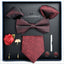 Business Stripe Polyester Men's Tie Gift Set - 8 Piece Collection for Weddings and Formal Occasions