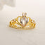 Classic Crown Copper 18K Gold Plated Zircon Ring - Elegant Women's Designer Jewelry