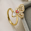 Fashion Butterfly Zircon Pearl Open Ring - Elegant Geometric Design