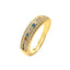 Simple Geometric Zircon Gold Plated Open Ring for Women