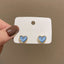 Korean Style Blue Small Heart-shaped Earrings