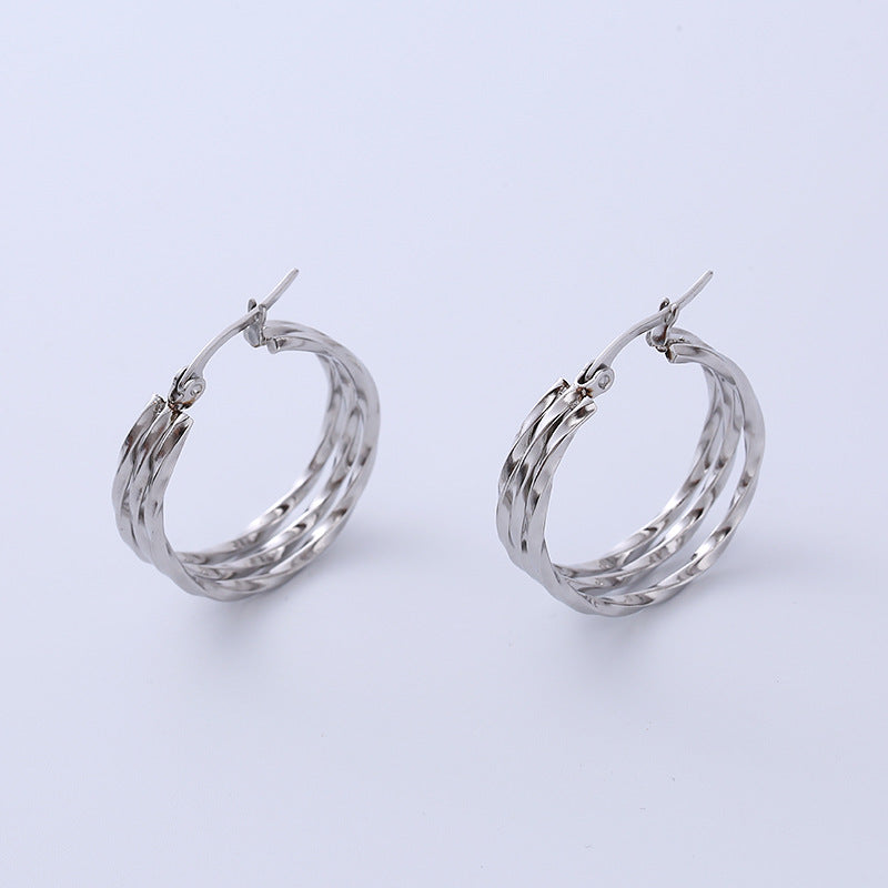 Elegant Heart Gold Stainless Steel 18K Plated Irregular Hoop Earrings for Women