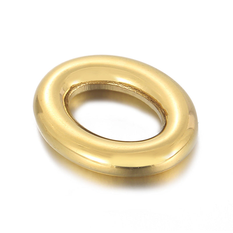 Oval and Round Stainless Steel Hollow Jewelry Accessories for DIY Necklaces, Earrings, Rings, and Pendants